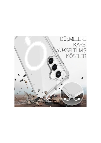 Samsung Galaxy S25 Fe Uyumlu Şeffaf Magsafe Kılıf Mtl Safe