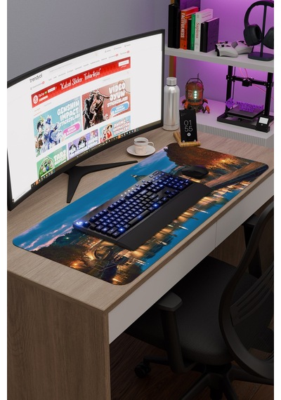 Roma İtalya V4 90x40 Xxl Gaming Kauçuk Kaymaz Taban Mouse Pad Fare Altlığı