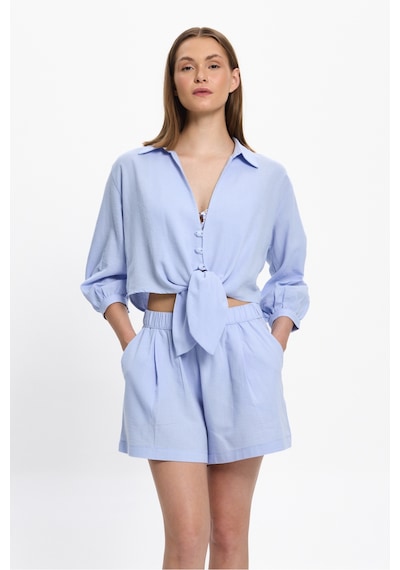 Toosalty Kadın %100 Cotton Kısa Cepli Plaj Şortu 25pl10st Mavi