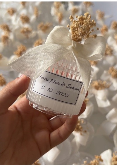 Bernami Mum Pinterest Beyaz Renkli Mum - Şeffaf Mika Kutu - 10 Adet Diğer