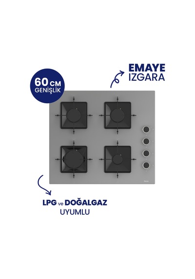 Ferre SS208+D065-SA 2'li Ankastre Set Gri