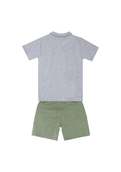 Kaplan Erkek Çocuk Yazlık Polo Yaka T-shirt Gabardin Şort Takım