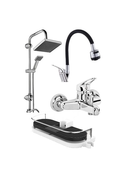 Pro Germany Mix Banyo Bataryası Robot Yağmurlama Tepe Duş Seti Krom