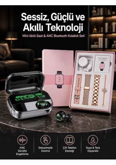 Yeni Nesil Kaliteli Akıllı Saat Ve Kablosuz Bluetooth Kulaklık Yüksek Ses Kaliteli Yeni Nesil