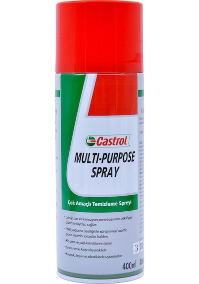 Castrol Multi Purpose Spray Çok Amaçlı Temizleme, Pas Sökücü Ve Yağlayıcı Sprey 400 Ml