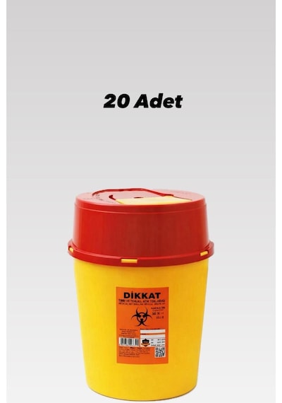 30 Litre Tıbbı Atık Kovası Çöp Kovası Pedalsız Kesici Ve Delici Atık Kovası Adetli 20 Adet Gri
