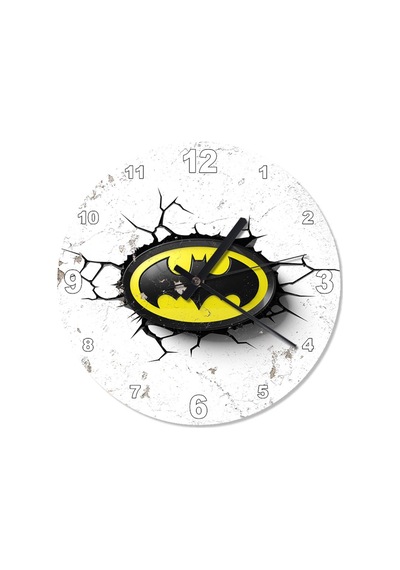 Çatlak Zeminde Batman Logo Sessiz Duvar Saati (408136599) Çok Renkli