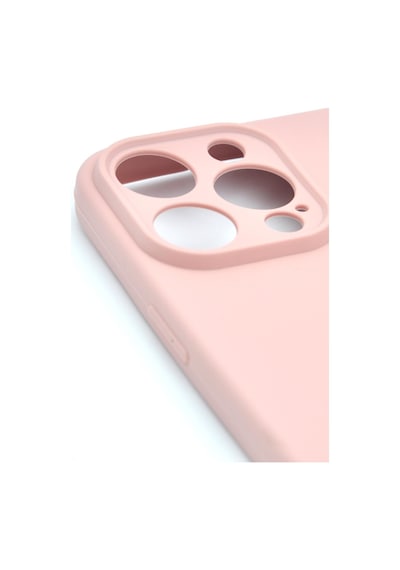 Apple Uyumlu iPhone 13 Pro Düz Renk Esnek Yumuşak Silikon Kılıf Rubber Pudra Pembe