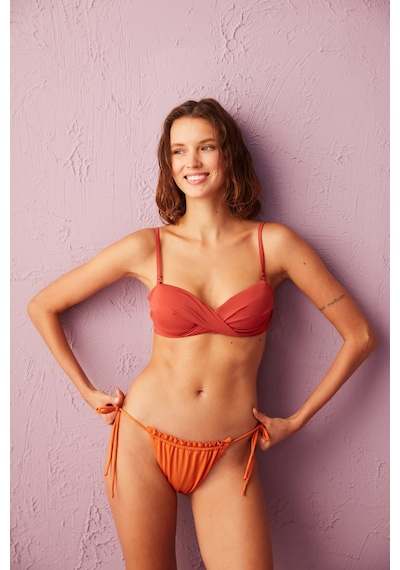 Penti Turuncu Basic Süper Fırfır Detaylı Bağlamalı Bikini Altı