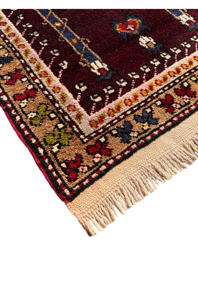 El Dokuma Küçük Namazlık 64x110 Bordo Kök Boya Namazlık Bordo