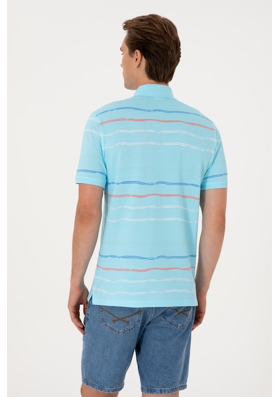 U.S. Polo Assn. Erkek Regular Fit Polo Yaka Aqua Tişört 50299642-VR007