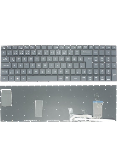Casper Nirvana C500 2022-2023 İle Uyumlu Notebook Klavye - Siyah - Tr - Işıklı