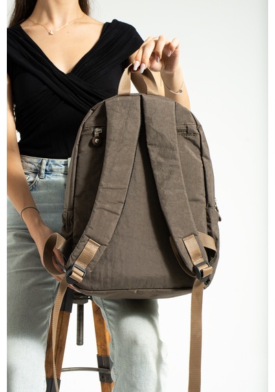 Nemo Bags Vizon Unisex Okul Çantası, Crinkle Su Geçirmez Kumaş, Laptop Seyahat Sırt Çantası, 24 Lt, 40x30cm Kahverengi