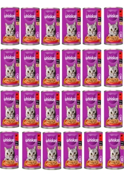 Sığırlı Ve Gravy Soslu Konserve Kedi Maması 400 G 24 Adet