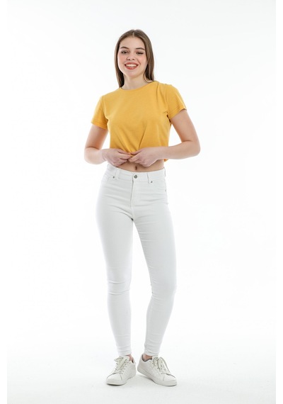 Kadın Crop Örme Tişort Spr21y13 001