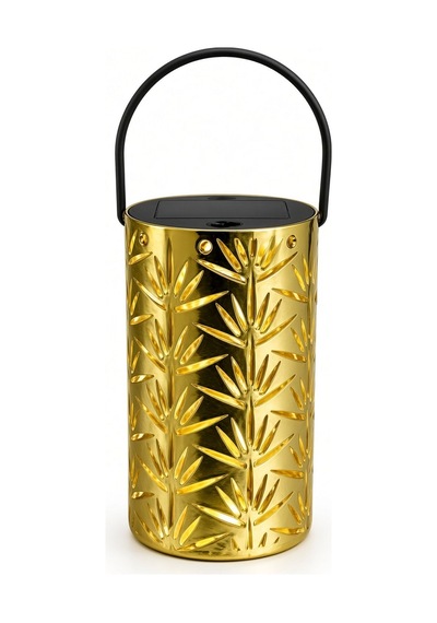 Gold Metal Yapraklı Askılı Pilli Led Fener Halloween Yılbaşı Ramazan Dekor Süsü 12,5 X 7,5 Cm Renkli