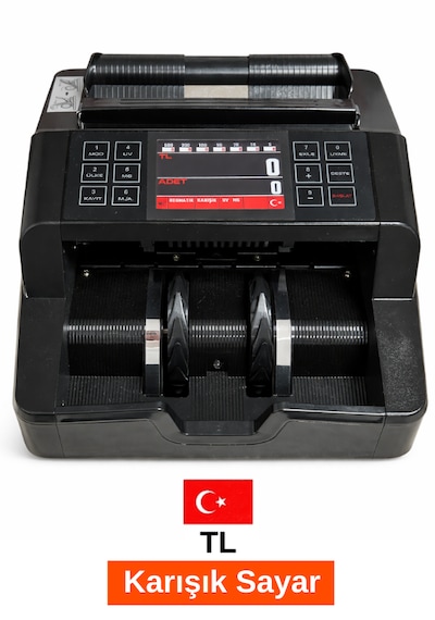 Sesli Karışık Para Sayma Makinesi Mıx 90, Tl Ve Euro Karışık Sayım - Dolar Adet Sayım Müşteri Ekranı