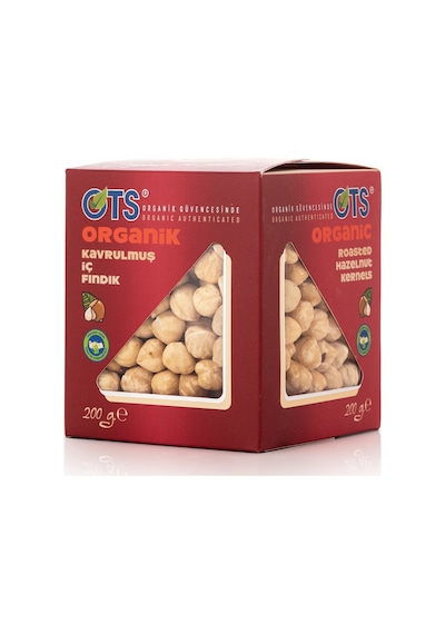 Ots Organik Kavrulmuş İç Fındık 200 gr (Organik Sertifikalı, Pestisit Analizli)
