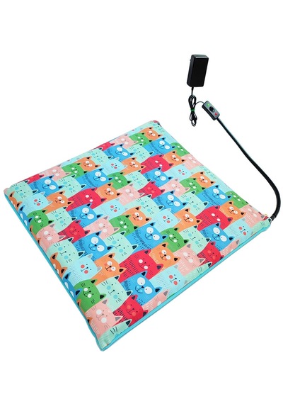 Kedi Minderi Isıtmalı Model 45x45cm 12v Adaptörlü Su Geçirmez Kdtes84
