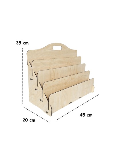 Carry Montessori 4 Raflı Ahşap Mini Kitaplık -çocuk Odası Kitaplık - Çocuk Kitaplığı - Bebek & Çocuk Odası İçin Mini Kitaplık- Çocukların Kolay Erişebileceği Kitaplık - Akçaağaç Diğer