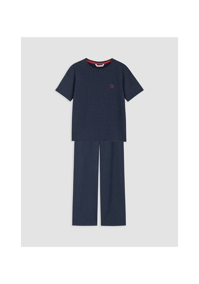 Lcw Young Lacivert Bisiklet Yaka Puantiyeli Kadın Pijama Takımı