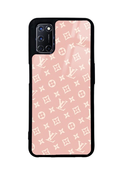 Oppo A52 Pink Lv Tasarımlı Glossy Telefon Kılıfı Pembe