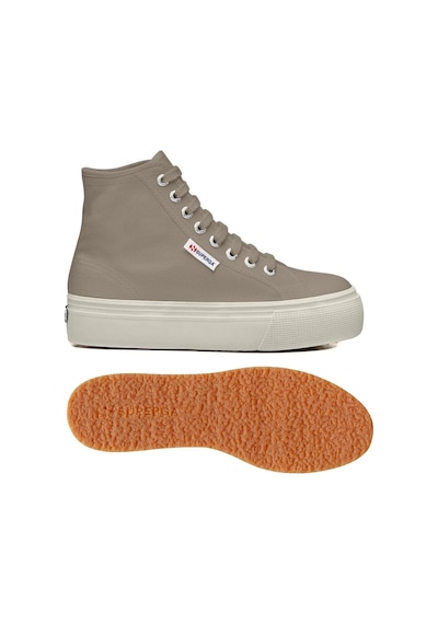 Superga 2708 Hi Top Kadın Gri Bilekli Sneaker Siyah