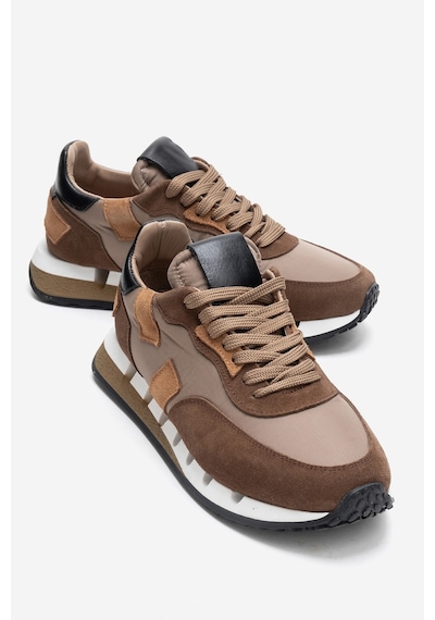 Luvishoes Vıan Bej Kahverengi Hakiki Deri Kadın Spor Ayakkabı Kahverengi - Bej