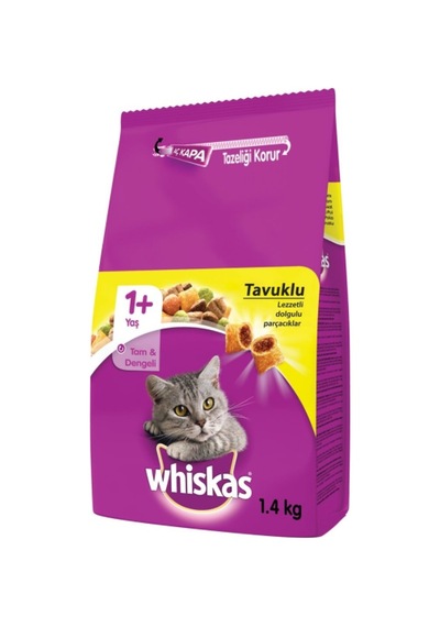 Whiskas Tavuklu ve Sebzeli Yetişkin Kedi Maması 2 x 1400 G
