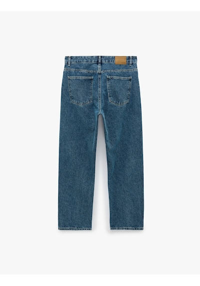 Koton Normal Bel Cepli Pamuklu Vintage Straight Fit Jean Pantolon Orta İndigo 6sam40312nd Koton Normal Bel Cepli Pamuklu Vintage Straight Fit Jean Pantolon Orta İndigo 6sam40312nd