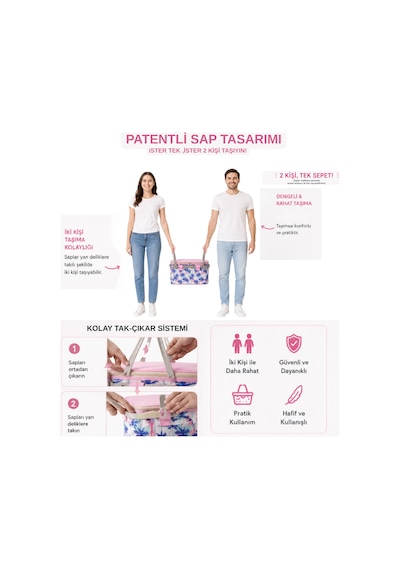 25 Lt Piknik Sepeti 1072 Picnic Bag -326 Karışık/Çok Renkli