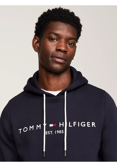 Tommy Hilfiger Erkek Core Tommy Logolu Hoody Sweatshirt - Mavi Mavi