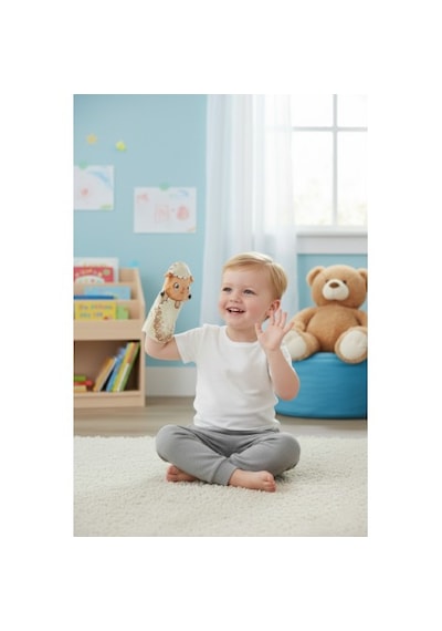 Toys2you Büyük Boy Keçe El Kuklası - Koyun Açık Kahverengi - Bej