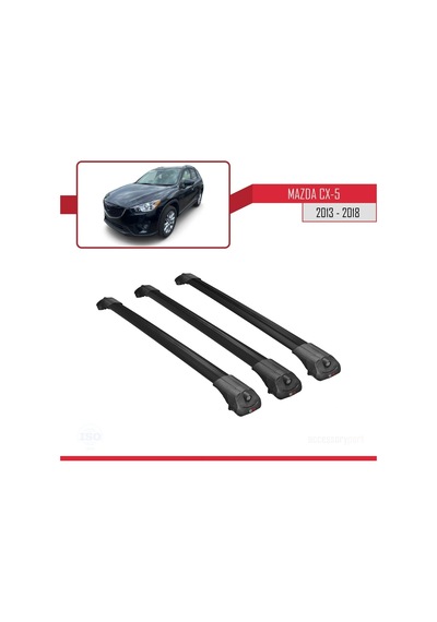 Mazda Cx-5 2013-2018 Arası İle Uyumlu Ace-1 Ara Atkı Tavan Barı Siyah 3 Adet Bar