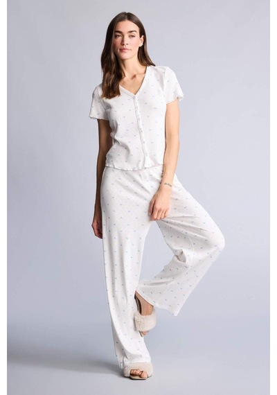 Defacto Çiçekli Pijama Altı G4626ax26smer98 Ekru-er98