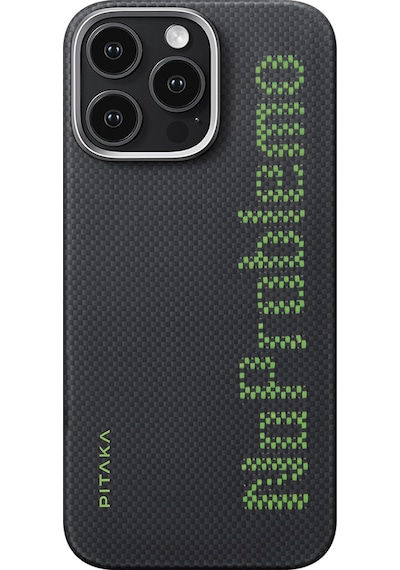 Apple Uyumlu iPhone   16 Pro Max Kılıf   Magsafeli Lumintex Teknoloji Fosforlu Aramid Fiber Pitaka Aries Noproblemo
