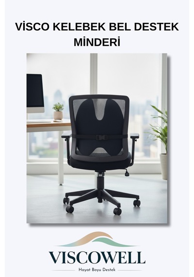 Visco Kelebek Bel Destek Minderi Visco Sırt Minderi Ofis, Ev, Araç Bel Destek Minderi