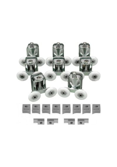 Metal Gövdeli Duşakabin / Cam Kabin Tekerleği Lüks Takım Set 8li (24mm Teker Çap)