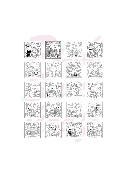 Cozy Haunted Whimsy Bold And Easy 20x20 Cm Büyük Boyama Kitabı, Çocuklar Ve Yetişkinler İçin