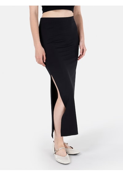 Colin's Colins Dar Kesim Yırtmaçlı Siyah Kadın Etek Cl1071669 Q1.v1 Blk Siyah