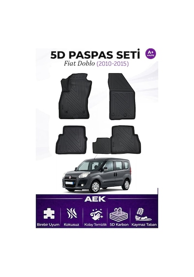 Fiat Doblo 2010-2022 Araca Özel Havuzlu "karbon" Paspas Takımı