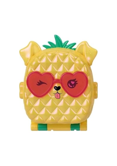 Polly Mini Bebek Ve Aksesuarları İle Ananas Köpekçik Plajı Mini Oyun Seti, Mikro Bebek Ve Evcil Hayvanlar Dahil 8 Aksesuar, Jfv00 000 Açık Krem