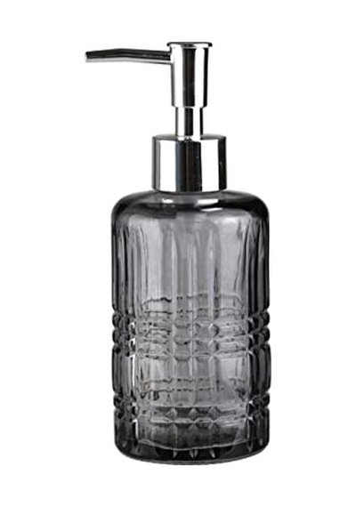 Cam Sıvı Sabunluk,yıldız Desenli Gri 300ml 6,8x17,6cm Çok Renkli