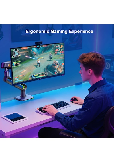 Nb North Bayou F6 32-60 İnç 2-20 Kg Vesa Uyumlu Gaming Rgb Monitör Standı NB F6 G