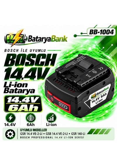 Bosch 14.4v 6.0ah Li-ıon Akü Bat607 Bat607g Bat614 Uyumlu