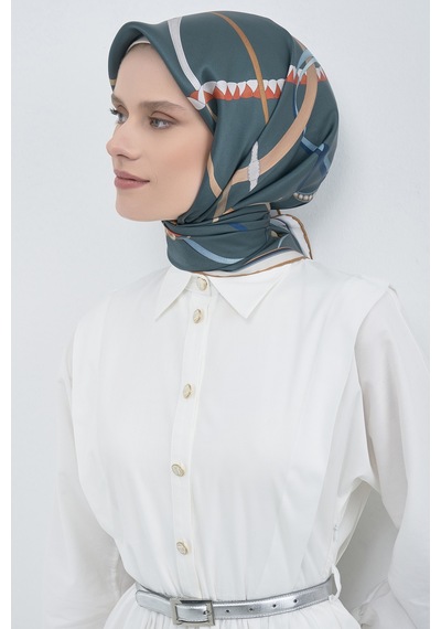 Armine Saf İpek Sura Eşarp-2026 İlkbahar-yaz- 951700d Hardal-mavi