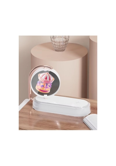 3d Holografik Resim Yansıtıcılı Ambiance Işık Wireless Şarj