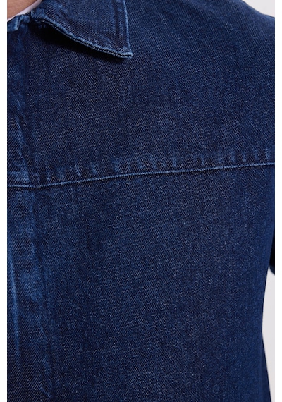 Tudors Erkek Relax Fit Rahat Kesim Çift Cep Denim Lacivert Kot Mont Gömlek-42027 Lacivert