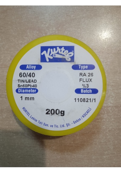 Kurtel 200 Gram 1 Mm Pastalı Lehim Teli60/40 Kurtel Lehim Yerli
