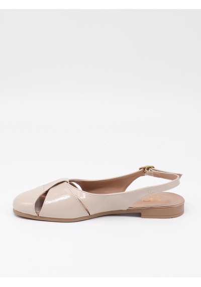 Nesilshoes Nesil Shoes Ceylan 873 Ten A. Açık Kadın Babet Ten Kırışık Rugan
